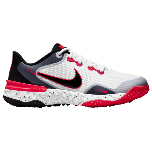 Nike Alpha Huarache Elite 3 Turf - Men's Turf Shoes - White / Black / Bright Crimson - CV3560-105