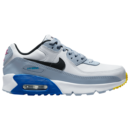 

Boys Nike Nike Air Max 90 LTR - Boys' Grade School Running Shoe White/Black/Blue Whisper Size 07.0