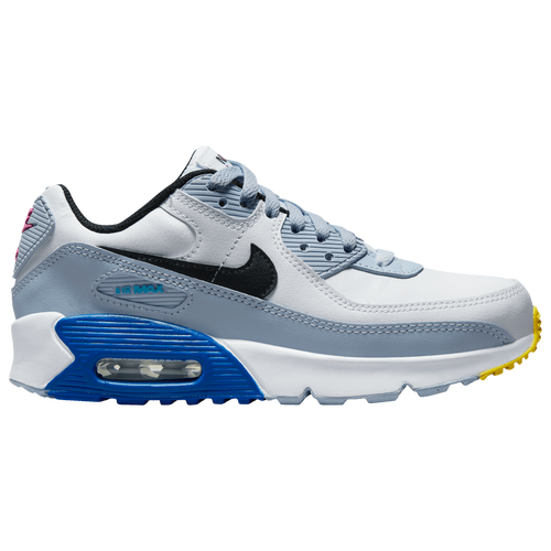 

Nike Boys Nike Air Max 90 LTR - Boys' Grade School Running Shoes White/Black/Blue Whisper Size 7.0