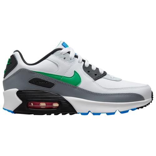 

Boys Nike Nike Air Max 90 LTR - Boys' Grade School Running Shoe White/Pure Platinum/Cool Grey Size 06.0