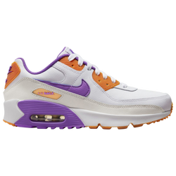 Boys' Grade School - Nike Air Max 90 LTR - White/Citron Tint/Action Grape