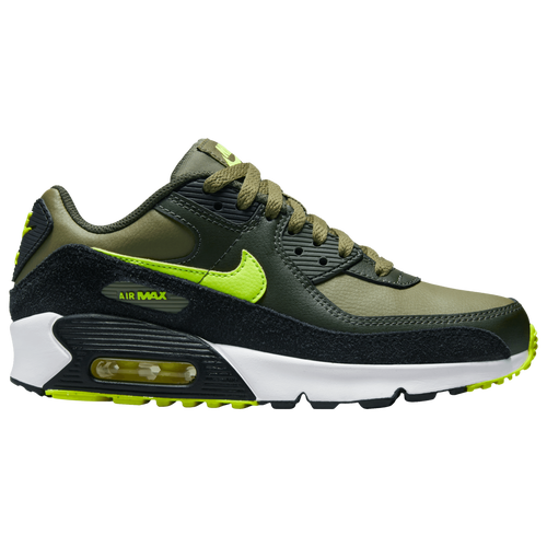 

Nike Boys Nike Air Max 90 LTR - Boys' Grade School Running Shoes Medium Olive/Volt/Black Size 3.5