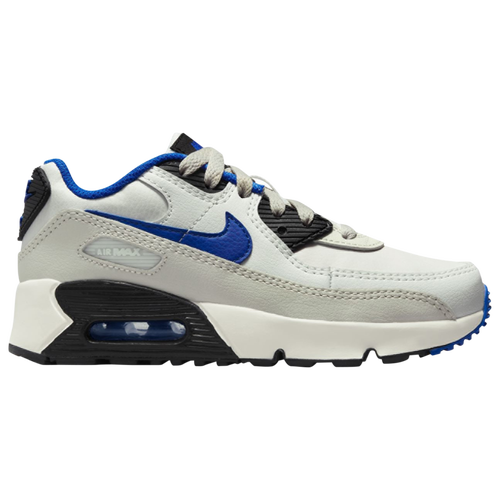 

Boys Preschool Nike Nike Air Max 90 Leather - Boys' Preschool Running Shoe White/Blue/Beige Size 03.0