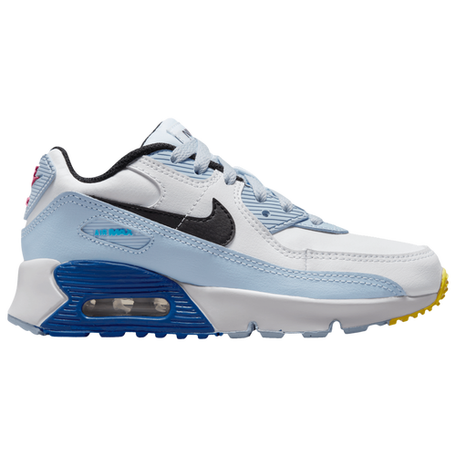 

Nike Boys Nike Air Max 90 Leather - Boys' Preschool Running Shoes White/Black/Blue Whisper Size 01.5