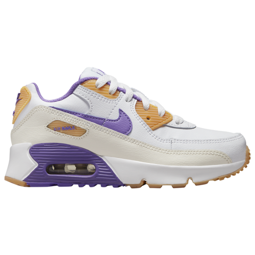 

Boys Preschool Nike Nike Air Max 90 Leather - Boys' Preschool Running Shoe Citron Tint/Action Grape/White Size 03.0