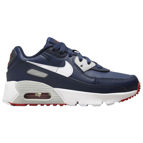 

Nike Boys Nike Air Max 90 Leather - Boys' Preschool Running Shoes Obsidian/White/Navy Size 2.0