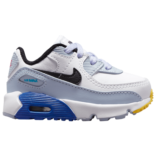 

Nike Air Max 90 Leather - Boys' Toddler White/Black/Blue Whisper Size 04.0