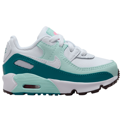 

Nike Girls Nike Air Max 90 Leather - Girls' Toddler Running Shoes White/Jade Ice/White Size 4.0