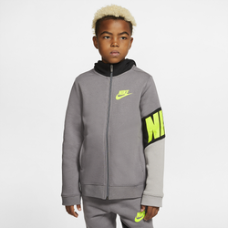 Boys' Grade School - Nike NSW Core Amplify F/Z Hoodie - Gunsmoke/Black/Atmosphere Grey