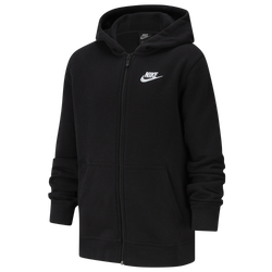 Boys' Grade School - Nike NSW F/Z Club Hoodie - Black/White