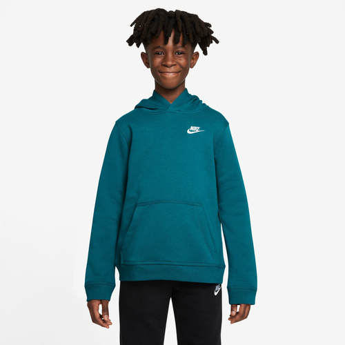 

Boys Nike Nike NSW Club Pullover Hoodie - Boys' Grade School Bright Spruce/White Size XL