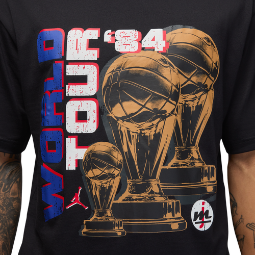 Jordan Mens  Nc World Tour Short Sleeve Crewneck In Black