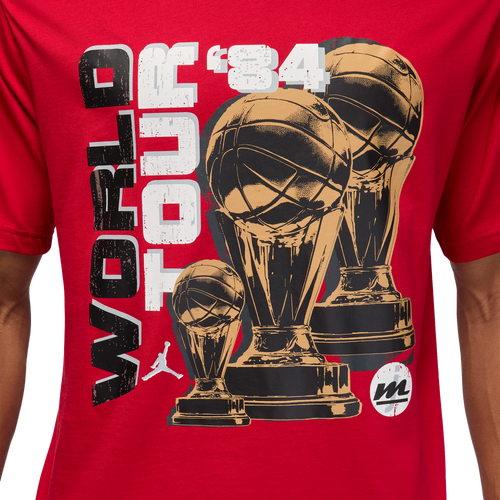 Jordan Mens  Nc World Tour Short Sleeve Crewneck In Red
