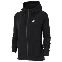 Women's - Nike Essential Full-Zip Fleece Hoodie - Black/White/White