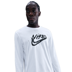 Men's - Nike DriFIT Long Sleeve Print Pack Tee - White