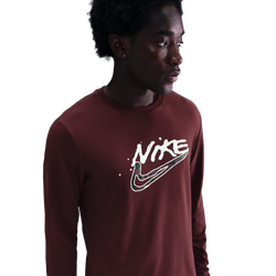 Men's - Nike DriFIT Long Sleeve Print Pack Tee - Dark Team Red
