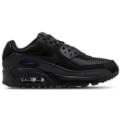 Boys' Grade School - Nike Air Max 90 FL1 - Black/Dk Smoke Gray/Old Royal