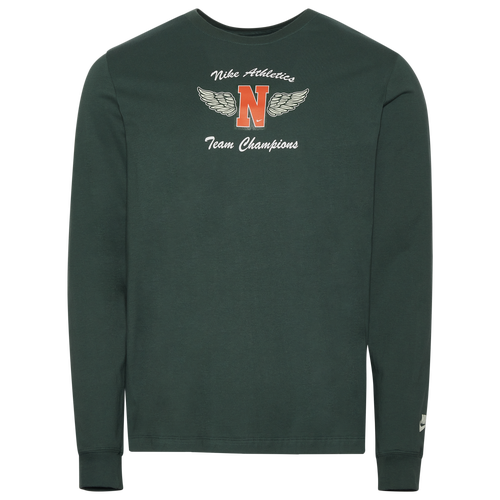 MENS - Nike Swoosh High Long Sleeve T-Shirt - White/Vintage Green Orange