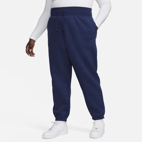 

Nike Womens Nike Plus Size Style Fleece High Rise Pants - Womens Midnight Navy/Black