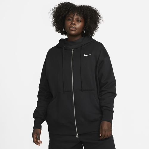 

Nike Womens Nike NSW Phoenix Fleece F/Z Hoodie - Womens Black/Sail Size 1X