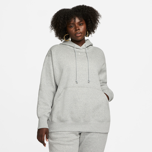 

Nike Womens Nike Plus Size Style Fleece Pullover Hoodie - Womens Grey/White