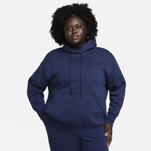 

Nike Womens Nike Plus Size Style Fleece Pullover Hoodie - Womens Midnight Navy/Black