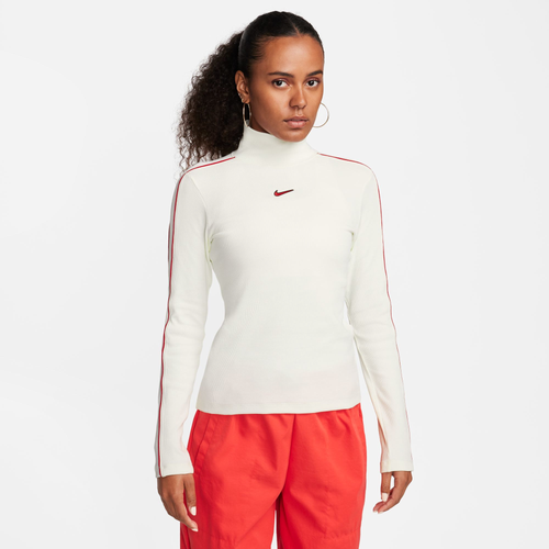 Nike Womens  Nsw Long Sleeve Mock In University Red/sail