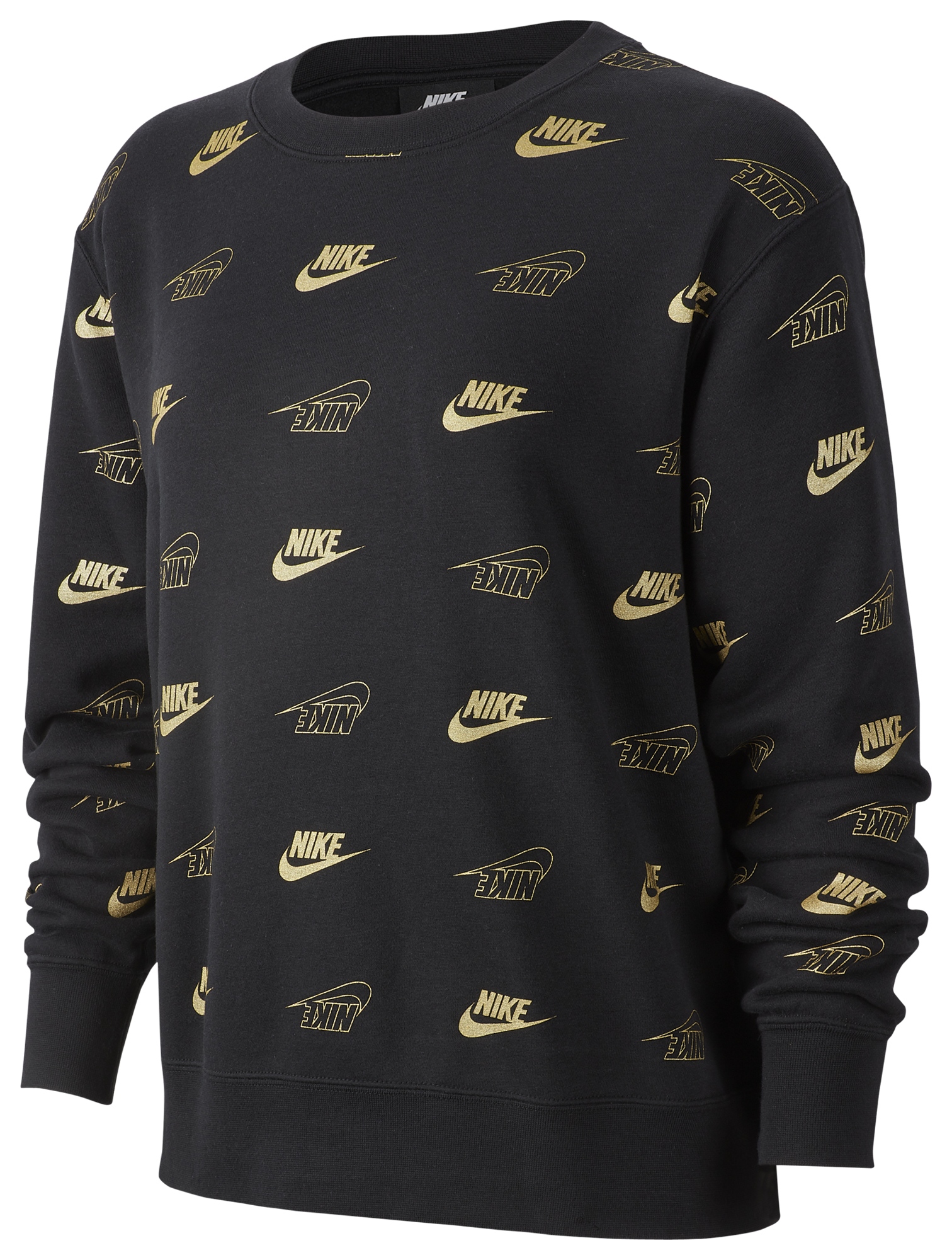 nike all over print swoosh crew sweatshirt femme