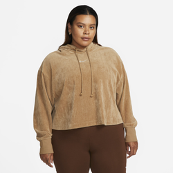 Women's - Nike NSW Velour Modern Crop Pullover Plus - Tan