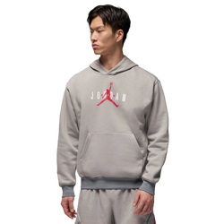 Men's - Jordan Brooklyn Fleece Pullover GEL ASW  - Medium Grey/Cool Grey