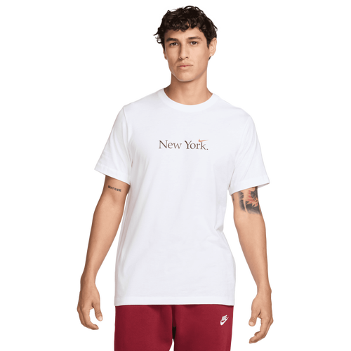 Nike Mens  Nyc Short Sleeve Crew T-shirt In White/cosmic Clay