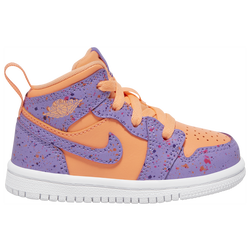 Infant & Toddler - Jordan AJ 1 Mid - Orange Pulse/Atomic Violet/Laser Crimson