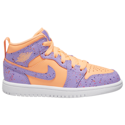 Pre-school - Jordan AJ 1 Mid - Orange Pulse/Atomic Violet/Laser Crimson