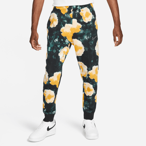 

Nike Mens Nike Club Basketball Floral Joggers - Mens Black/Yellow Size S