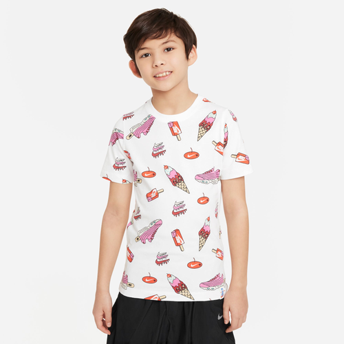

Boys Nike Nike NSW KC2.3 Sole Food T-Shirt - Boys' Grade School White/White Size XL