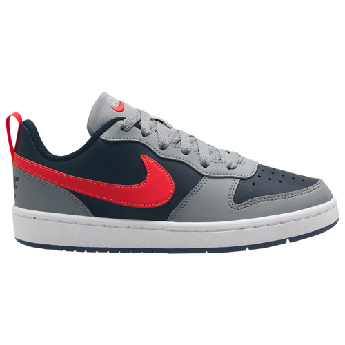 

Boys Nike Nike Court Borough Low Recraft - Boys' Grade School Basketball Shoe Light Smoke/Dark Obsidian/Bright Crimson Size 06.0