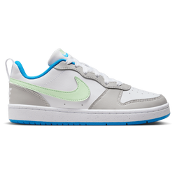 Boys' Grade School - Nike Court Borough Low Recraft - Light Iron Ore/Vapor Green/White