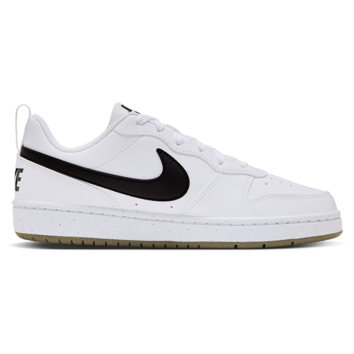 Nike Boys Court Borough Low Recraft - Boys' Grade School Basketball Shoes - White / Black / Gum Lt Brown