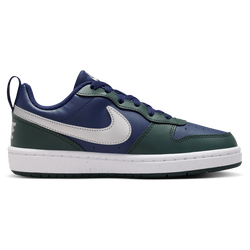 Boys' Grade School - Nike Court Borough Low Recraft - Midnight Navy/Seaweed/Metallic Silver