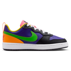 Boys' Grade School - Nike Court Borough Low Recraft - Court Purple/Green Strike/Court Purple