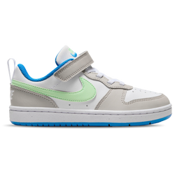 Boys' Preschool - Nike Court Borough Low Recraft - Light Iron Grey/Vapor Green/White