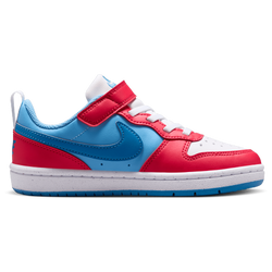 Boys' Preschool - Nike Court Borough Low Recraft - Aurora Blue/Fusion Red/Football Blue