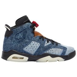 Boys' Grade School - Jordan Retro 6 - Washed Denim/White