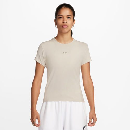 

Nike Womens Nike Chill Knit Crop T-Shirt - Womens Lt Orewood/Lt Orewood Size L