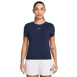 Women's - Nike Chill Knit Crop T-Shirt - Midnight Navy/Sail
