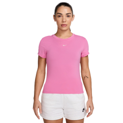 Women's - Nike Chill Knit Crop T-Shirt - Playful Pink/Sail