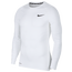 Nike Pro Compression Long Sleeve Top - Men's White/Black