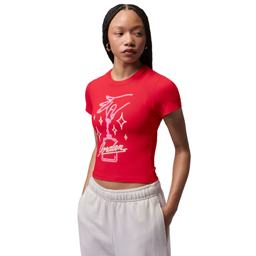  - Jordan TMID GFX Nail Short Sleeve T-Shirt - University Red/White