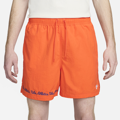 Shop Nike Mens  Club Varsity Flow Shorts In Safety/white