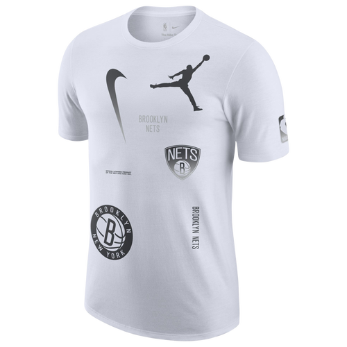 Nike Mens Brooklyn Nets  Nets Statement All Over Print T-shirt In White/black